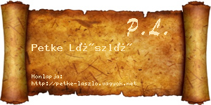 Petke László névjegykártya